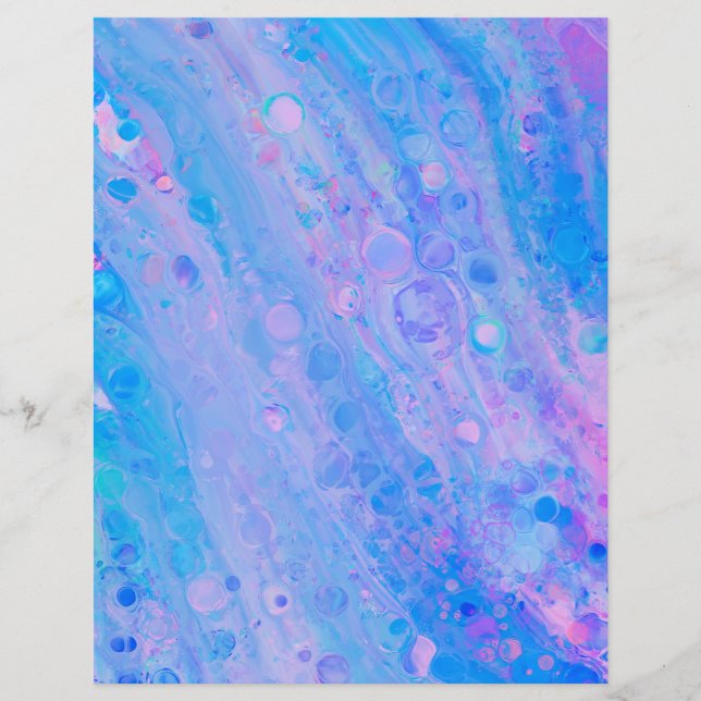 Lámina Papel escrapbook de sirena azul y rosa (Anverso)