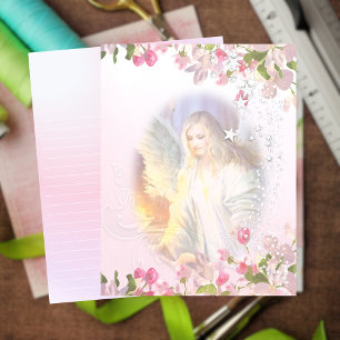Lámina Papel escrapbook floral de la luz del ángel celest