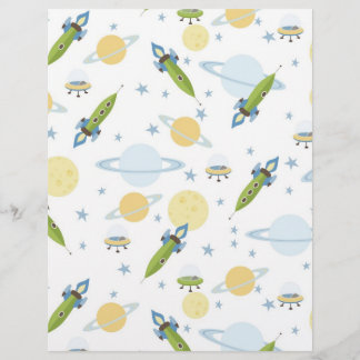 Lámina Papel Escrapbook para bebé espacial de doble cara