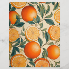 Lámina Papel estacional del patrón de Naranja de época