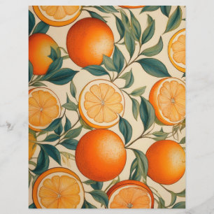 Lámina Papel estacional del patrón de Naranja de época