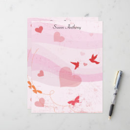 Lámina Papel estacionario de Valentine Soft Hearts Butter