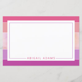 Lámina Papel estático rayado rosado púrpura personalizado