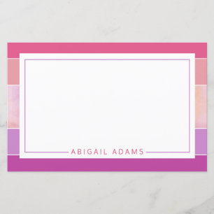Lámina Papel estático rayado rosado púrpura personalizado