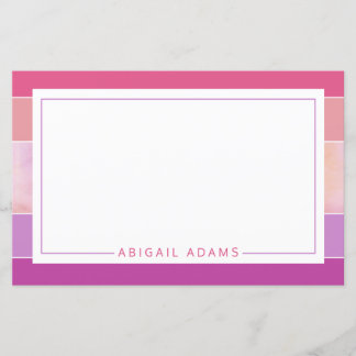 Lámina Papel estático rayado rosado púrpura personalizado