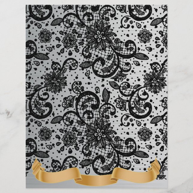 Lámina Papel Fancy Lace & Scroll de 8,5" X 11" (Anverso)