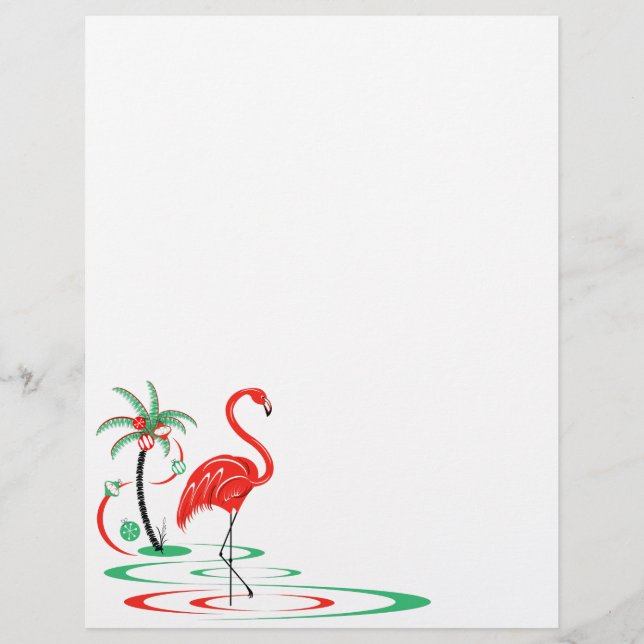 Lámina Papel Flamingo de los Navidades Rojos (Anverso)