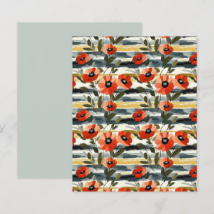 Lámina Papel Floral Amapola Roja para Scrapbook
