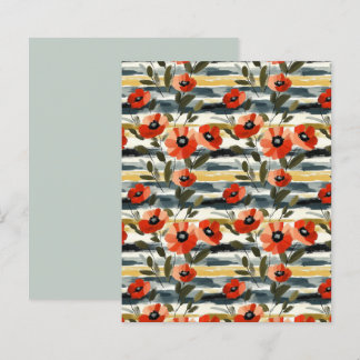 Lámina Papel Floral Amapola Roja para Scrapbook