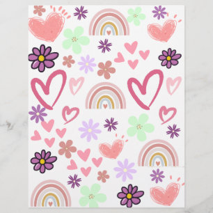 Lámina Papel Floral de Acuarela Digital Arrugado
