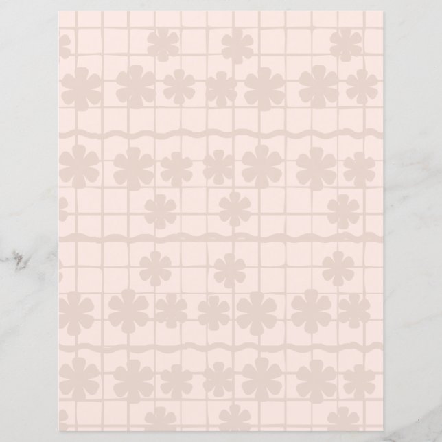 Lámina Papel Floral de Cuadrícula para Scrapbook (Anverso)