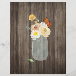 Lámina Papel Floral Mason Jar & Wood Scrapbook