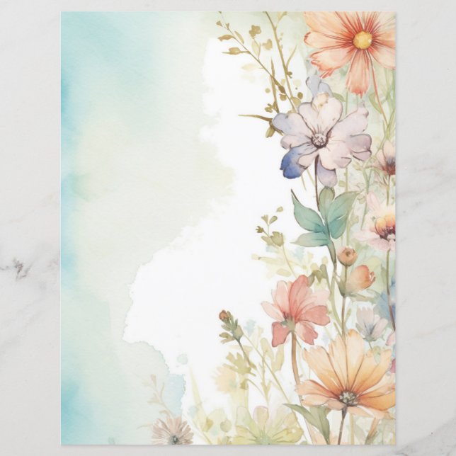 Lámina Papel Floral para Scrapbooking (Anverso)