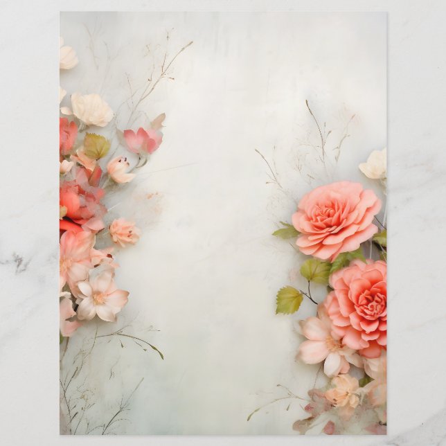 Lámina Papel Floral para Scrapbooking (Anverso)