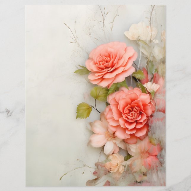 Lámina Papel Floral para Scrapbooking (Anverso)