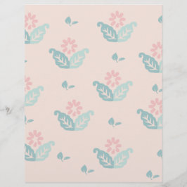 Lámina Papel Floral Pastel para Scrapbook