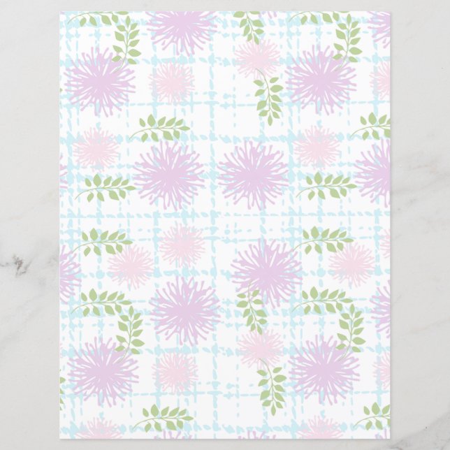 Lámina Papel Floral Pastel para Scrapbook (Anverso)