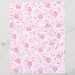 Lámina Papel floral Rubor rosa Roses Damask Scrapbook