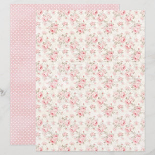 Lámina Papel Floral Vintage Coquette Rose para Scrapbook