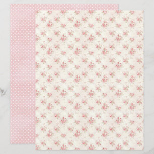 Lámina Papel Floral Vintage Coquette Rose para Scrapbook