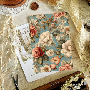Lámina Papel florales victorianos vintage para scrapbook