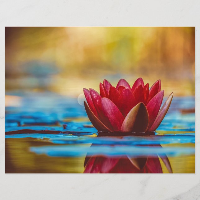 Lámina Papel flotante de cartón rojo de Lotus (Anverso)