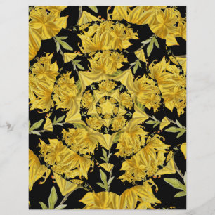 Lámina Papel fractal de cuadernillo azalea amarillo y neg