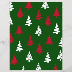 Lámina Papel gráfico del patrón del árbol de Navidad verd