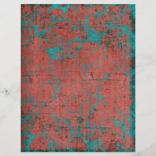Lámina Papel grunge de roya y turquesa