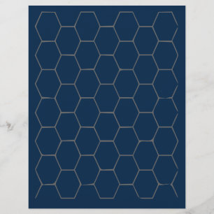 Lámina Papel hexagonal azul