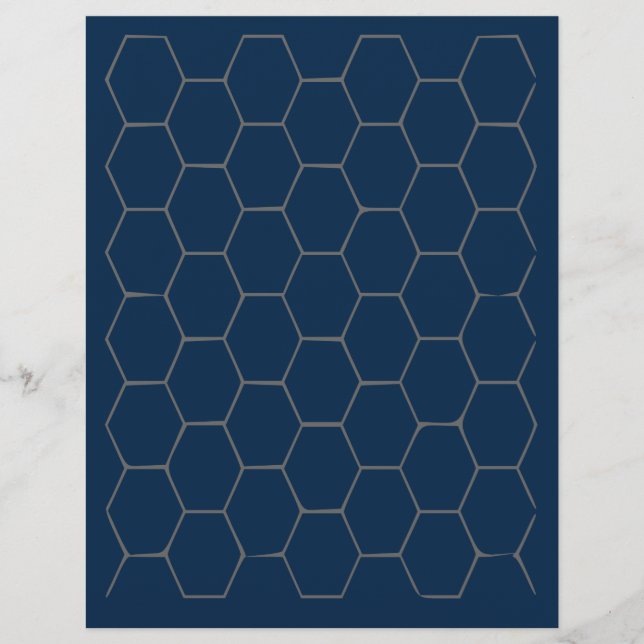 Lámina Papel hexagonal azul (Anverso)