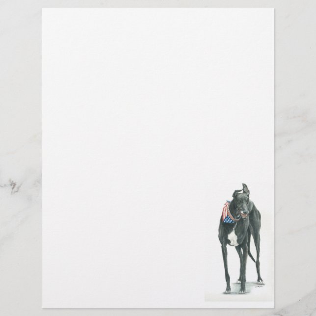 Lámina Papel Letter con Arte de Perro Galgo (Anverso)