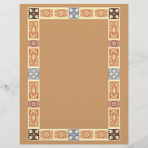 Lámina Papel letterhead con bordes vintage de colores de