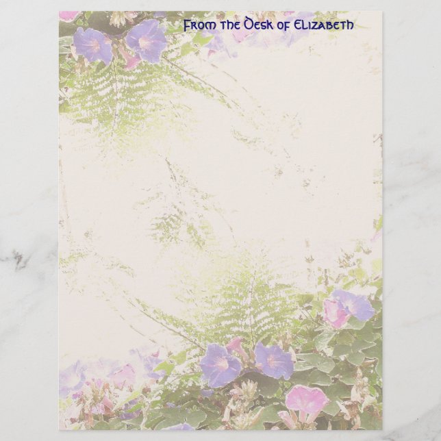 Lámina Papel Letterhead Helechos Gloria de la Mañana (Anverso)