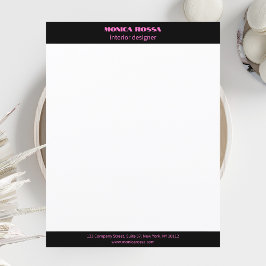 Lámina Papel Letterhead Profesional Simple Moderno Rosa N