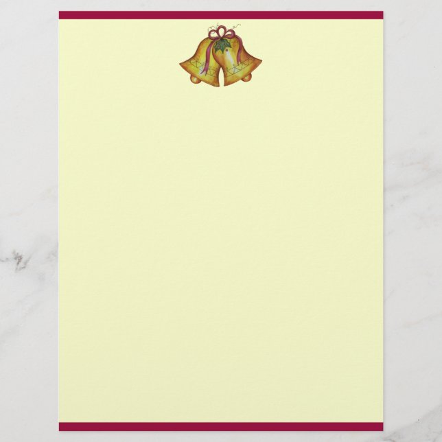 Lámina Papel Membretado Campanas de Navidad (Anverso)