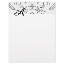 Papel Membretado Damasco Negro y Blanco