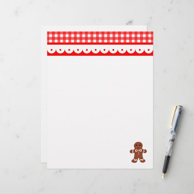 Lámina Papel Membretado de Pan de Jengibre de Navidad (Anverso/Reverso In Situ)