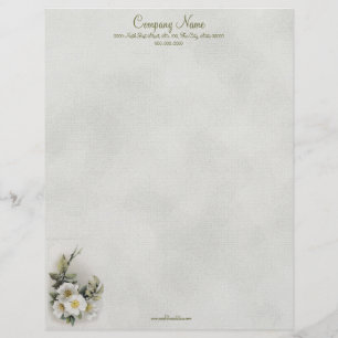 Lámina Papel Membretado Flor de Manzano Vintage