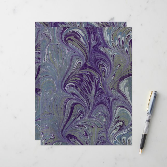 Lámina Papel morado, azul y verde anidado (Anverso/Reverso In Situ)
