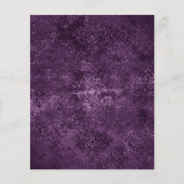 Lámina Papel morado de cuadernillo gótico de damasquín (Anverso)