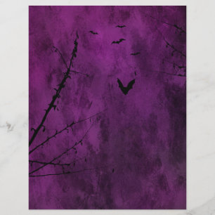 Lámina Papel morado gótico de carátula de Halloween
