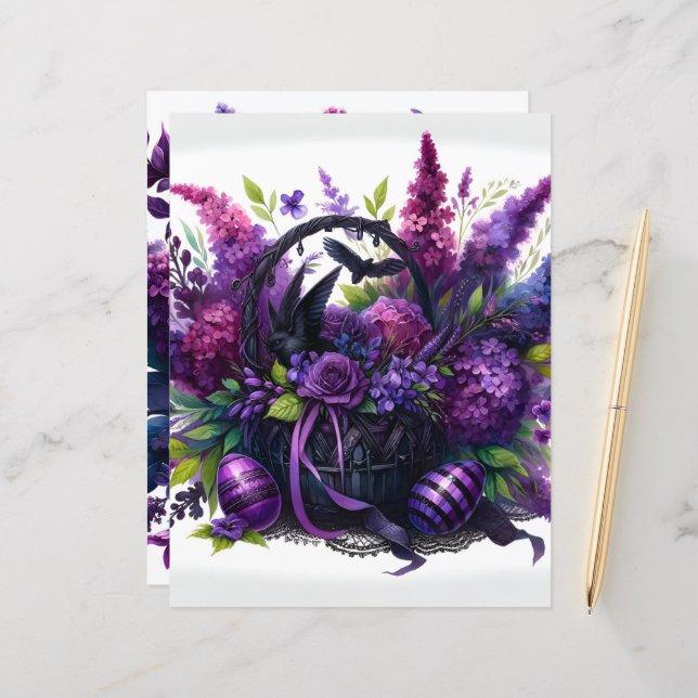 Lámina Papel morado gótico de cuaderno de Pascua (Anverso/Reverso In Situ)