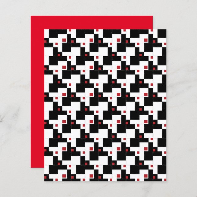 Lámina Papel negro blanco moderno de cuadernillo de cosec (Anverso / Reverso)