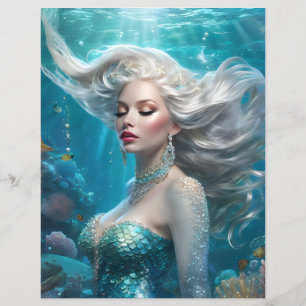 Lámina Papel oceánico turquesa de pelo plateado para sire