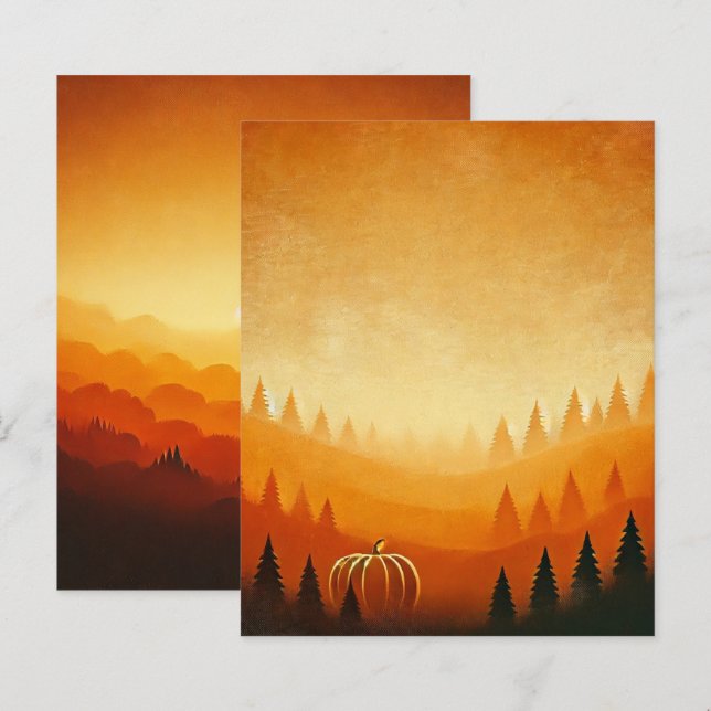 Lámina Papel Ombre Scrapbook de la cosecha de calabaza ot (Anverso / Reverso)