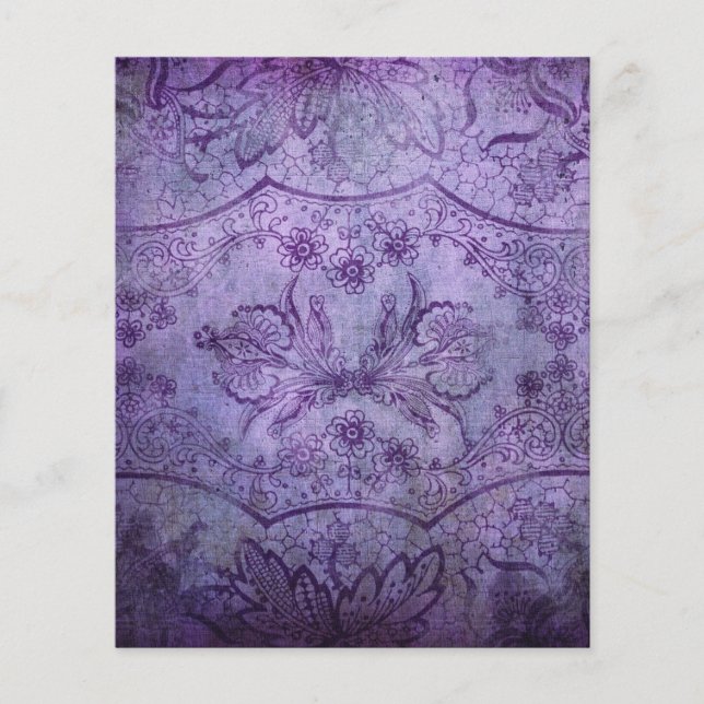 Lámina Papel oscuro morado floral de cuadernillo (Anverso)