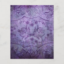 Papel oscuro morado floral de cuadernillo