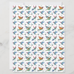 Lámina Papel para Álbum de Colibríes