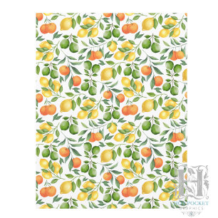Lámina Papel para Álbum de Recortes de Frutas Cítricas